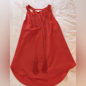 Cooper & Ella Coral Sleeveless Top with Tassels, Size Small